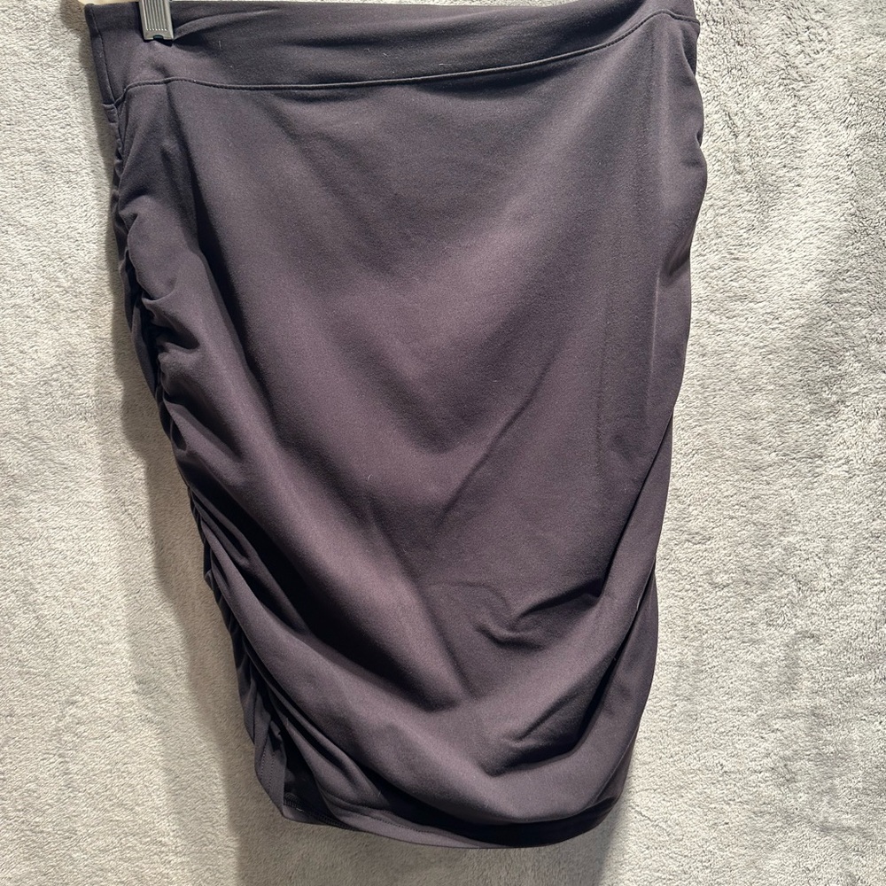 Lucy Black Midi Pencil Skirt with Ruched Detail